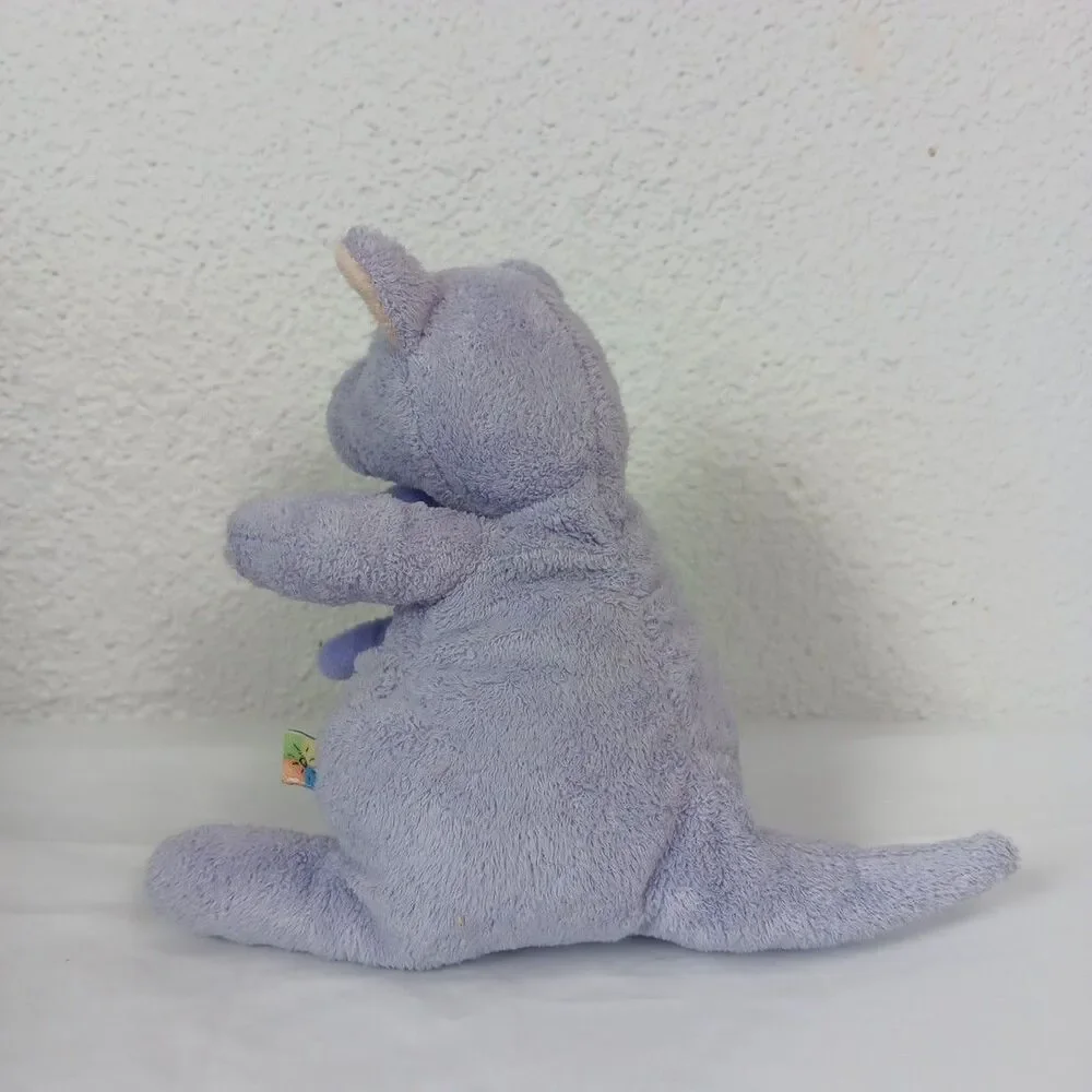 Baby Vintage Carter's John Lennon Purple Kangaroo & Joey Plush Rattle Toy